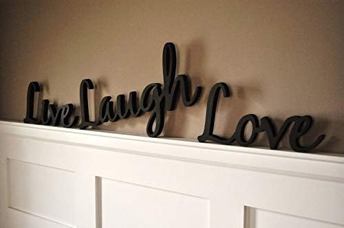 Ispirato Home Decor Signs Live Laugh Love Quotes cartello rustico in legno da appendere per soggiorno, camera da letto, bagno, porta d'ingresso, corridoio, ufficio, decorazione da parete 3 pezzi