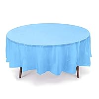 Gift Expressions 12-Pack Party Disposal Premium Plastic Tablecloth 84 Inch. Round Table Cover (Turquoise, 12 Pack Round 84 Inch.)