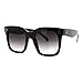 Womens Oversized Fashion Sunglasses Big Flat Square Frame UV 400 (black, smoke)
