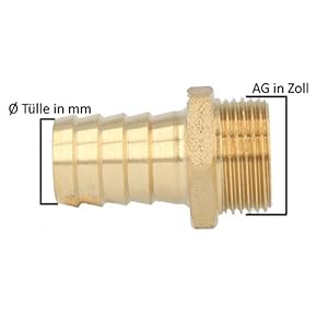 tecuro Sauger Schlauchstutzen-Schlauchtülle 1/2 AG x Tülle Ø 10 mm - ms-blank – Bild 3