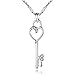 Forfamilyltd Key to Her Heart Petite Skeleton Key Pendant Necklace in Sterling Silver, 18''