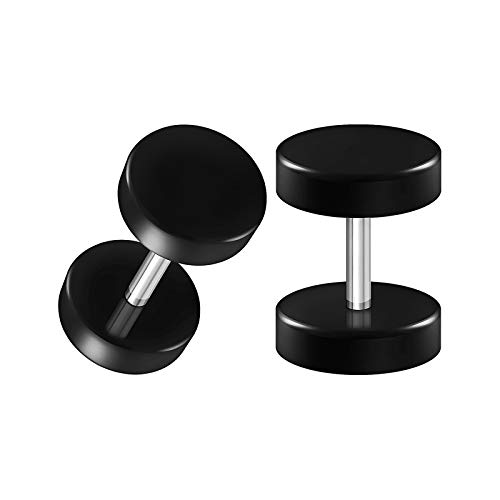 BIG GAUGES Pair of Surgical Steel Acrylic 16g Gauge 1.2mm Fake Illusion Plugs O-Rings Piercing Jewelry Ear Cheater Earring Lobe