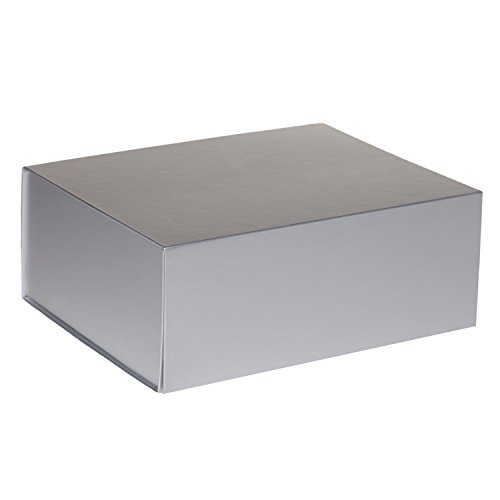 Jillson Roberts 24-Count Large Magnetic Closure Gift Boxes Available in 5 Colors, Metallic Silver Matte