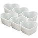 HIC Kitchen Heart Souffle Ramekin Set, Fine Porcelain, 5-Ounce, Set of 6