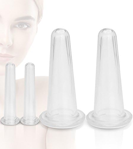 7TECH Silicone Facial Cupping Therapy Set Home Beauty Salon Spa Massage 4 Pack