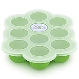Silicone Baby Food Freezer Tray with Clip-on Lid by WeeSprout - Perfect Storage Container for Homemade Baby Food, Vegetable & Fruit Purees and Breast Milk - BPA Free & FDA Approved
