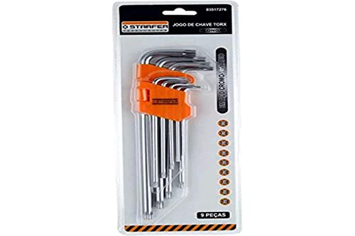 Starfer Jogo de Chaves Torx CRV T10 a T50 Kit 9 Peças