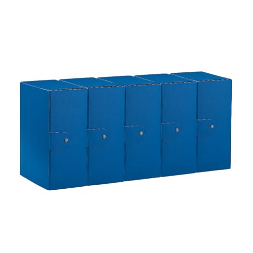 Esselte C35 EUROBOX 390335050 Project File Folder with Button Closure, 25 x 35 cm, Spine 15 cm, Blue, Pack of 5