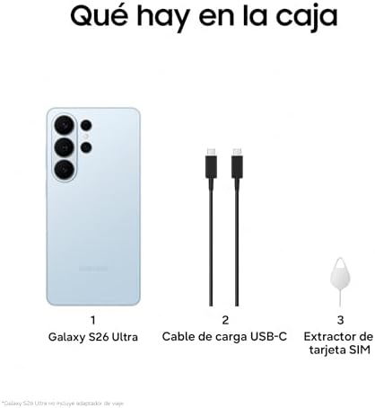 Galaxy S26 Ultra, 1TB, Smartphone com Galaxy AI, Câmara de 200MP, 16GB de RAM, Bateria de 5000mAh, Garantia do Fabricante 3 Anos + 1 Ano Extra, Cor Cobalto Violeta (Versão Espanhola)