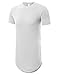 JD Apparel Mens Hipster Tshirts With Side Zipper Large White