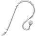 20pcs Sterling Silver Ear Wire Ball Dot French Earring Hooks Connector 20mm Dangle Earwire (wire ~21GA or 0.7mm) SS194-BB