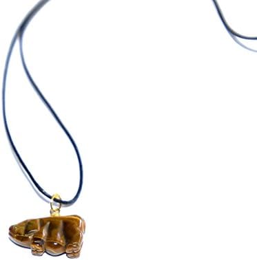 WAY OF LIFE Year of The Pig Tiger Eye FENG Shui Pig Pendant ON Adjustable Cord