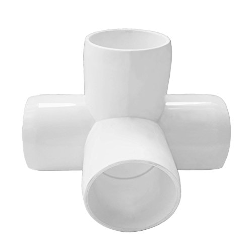 4 Way 3/4 in Tee PVC Fitting Elbow - Build Heavy Duty PVC Furniture - PVC Elbow Fittings (Pack of 10) - Thumbnail 3
