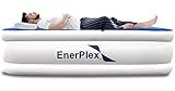 EnerPlex Never Leak Luxury Air Mattress Airbed with Built in Pump Raised Double High Blow Up Bed for Home Camping Travel 2-Year Warranty