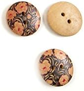 390 Pieces Wood Cartoon Sewing Fasteners Buttons Sew On Notions Supplies I0895 Pink Flowers Round for Clothes Pack Backpacks Crafting in bulk assorted large