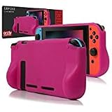 Orzly Comfort Grip Case for Nintendo Switch - Protective Back Cover for use on the Nintendo Switch Console in Handheld GamePad Mode with built in Comfort Padded Hand Grips - PINK