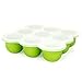 GVDV Silicone Baby Food Freezer Tray with Clip-on Lid BPA Free & FDA Approved Storage Container for Homemade Baby Food, Vegetable & Fruit Purees and Breast Milk, Green - Lifetime Guarantee