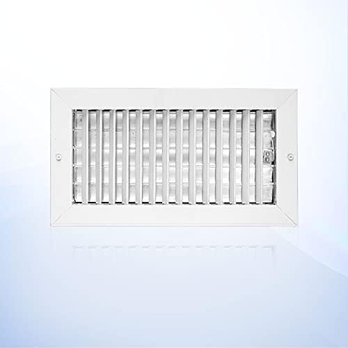 Registers, Grilles & Vents - 10 x 6 inch Vent Duct Cover: Aluminum Air Supply HVAC Sidewall or Ceiling Grille Register with Multi-Shutter Parallel Blade Damper. Ensure Proper Fit with 10