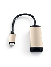 Satechi Type-C Gigabit Ethernet adaptador de aluminio para MacBook, Chromebook, Samsung Galaxy Y Más Dispositivos USB-C, Dorado