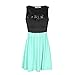 SUNNOW Womens Summer Sleeveless Lace Top Short Skater Pleated Dress Party Mini Dress