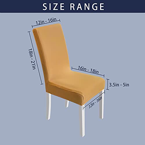 TFJ Stretch Chair Covers for Dining Room Set of 6, Jacquard Dining Chair Slipcovers Washable Seat Protector for Dining Room Parsons Chair Cover for Home, Banquet, Ceremony, Wedding Party