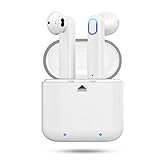 Wireless Earbuds,Cshidworld Bluetooth Headphones Mini In-Ear Headsets Sports Earphone with Noise Cancelling Built-in Mic and Charging Case for iPhone Samsung and Most Smartphones,White