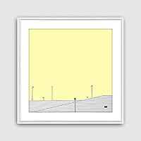 Framed Canvas Wall Art Geometric Building Canvas Prints Home Artwork Decoration for Living Room,Bedroom - 16x16 inches