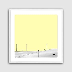 Framed Canvas Wall Art Geometric Building Canvas Prints Home Artwork Decoration for Living Room,Bedroom - 16x16 inches