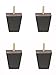 Sustainable Things 2 1/2 inch Black Finish Square Tapered Pyramid Wooden Sofa Legs, Set of 4