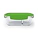 Bentgo® Glass Snack - Leak-Proof Bento-Style Snack Container with Airtight Lid and Divided 2-Compartment Design - 1.75 Cup Capacity for Meal Prepping, and Portion-Controlled Snacking (Green)