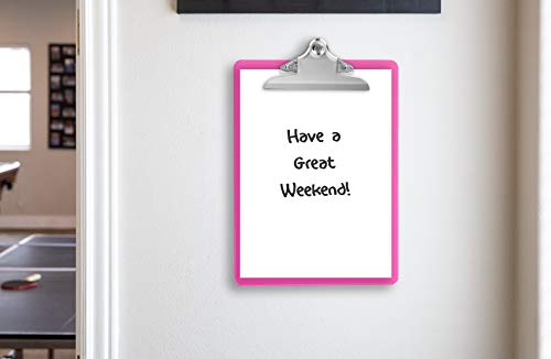 Plastic Clipboards (Set of 6) Multi Pack Assorted Colored Clipboard | Strong 12.5 x 9 Inch | Holds 100 Sheets! Acrylic Clipboards Big Clip Board Clips