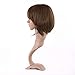 MapofBeauty 12 Inch/30cm Fashion Lady Short Straight Flat Bangs Bob Wig (Flax Brown)