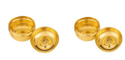 Tarini Gallery Brass Dabbi Pooja Indian Antique Décor for Home Entrance Temple Festival Diwali Decoration and Gifting (2 Brass Dabbi)