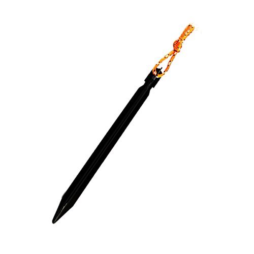 Homgaty 10Pcs Tent Pegs 7 Inch Long Aluminum Outdoors Tent Stakes with Reflective Rope for Hiking, Camping Trip(Black)