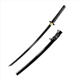 JIHPEN sword, Black Katana,Full Tang Samurai Sword,Sharp,Spring Steel Blade with Black Scabbard - 41inch Variety of Styles to Choose from