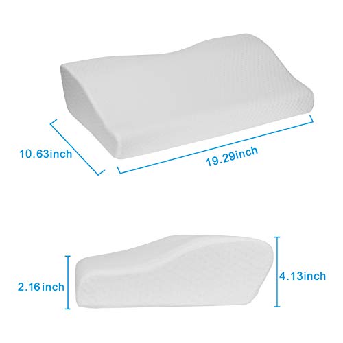 Memory Foam Pillow Neck Pillow for Sleeping, Cervical Pillow for Neck pain, Side Sleeper Pillow Contour Pillow for Side/Back/Stomach Sleeper, Ergonomic Orthopedic Pillow Comfort and Correct Spine