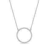 925 Sterling Silver Circle of Life White CZ Pendant Necklace