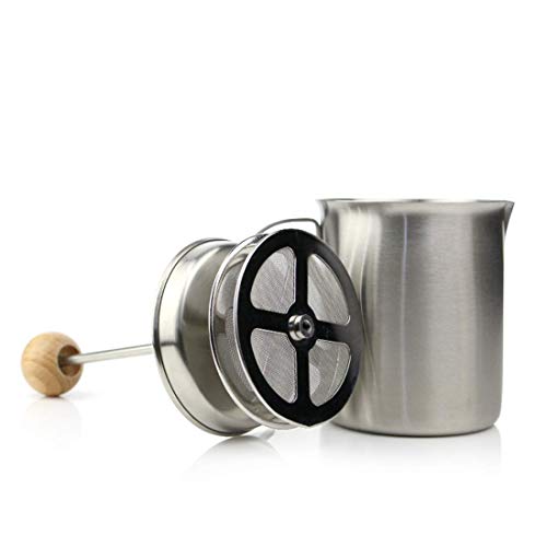 Elektrischer Schneebesen, manuell betriebener Milchaufschäumer, Handpumpen-Milchschaumhersteller aus Edelstahl, Tasse… – Bild 7