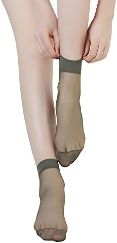 CHARHODEN 12 Pairs Women's Ultra-thin Everyday Ankle High Silk Short Socks