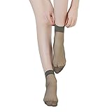 CHARHODEN 12 Pairs Women¡¯s Free-size Ankle High Sheer Crystal Silk Socks 15 Denier,Comfortable and Breathable Grey