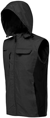 2 in 1 Detachable Hood Multi-Pockets Outdoors Travels Sports Vest (A Black, Medium (Tag M))