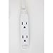 Axis 3-Outlet Indoor Extension Cord with Flat-Profile Plug - 8-foot, White (45505)