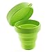 Collapsible Silicone Cup Foldable Sterilizing Cup for Menstrual Cup for Moon Cup (Green-N)