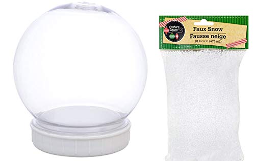 Plastic Diy Snow Globes Snowglobes Crafters Square Faux Snow Bundle Of 3 Holiday Christmas Tree Decoration