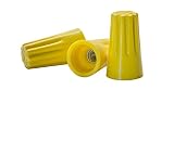 100 PCS Yellow Wire Connector, P4 Type Easy Twist-On Ribbed Cap - UL and CSA Listed