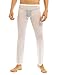 iEFiEL Mens Mesh See Through Home Lounge Pants Nightwear (M, White)