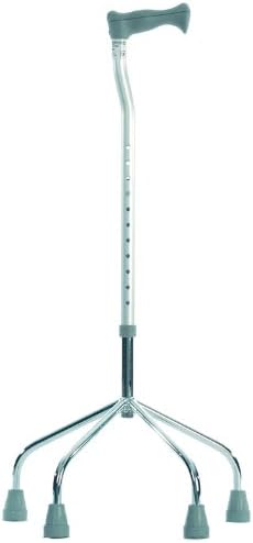 Wide Quad Base Walking Stick Healthcare, White, Large Base