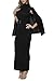 LaSuiveur Women's Elegant Party Bodycon Turtle Neck Evening Poncho Long Dress