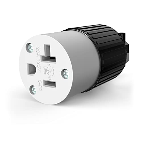 ENERLITES NEMA 5-20R Straight Blade Connector, Female Plug Replacement Cord Out…