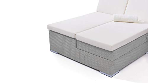 talfa Polyrattan Sonnenliege in Grau satiniert Flex – Bild 7
